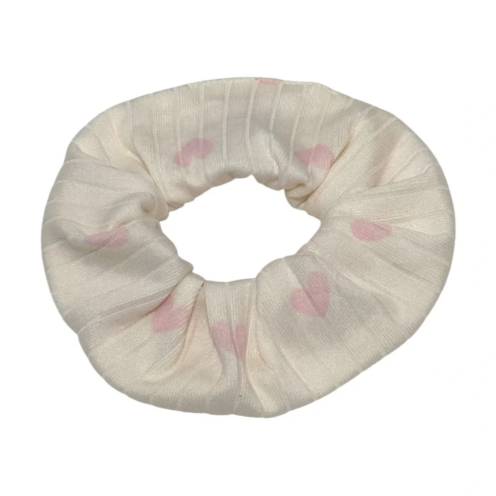 Laura Ashley Pink and Cream Heart Print Scrunchie